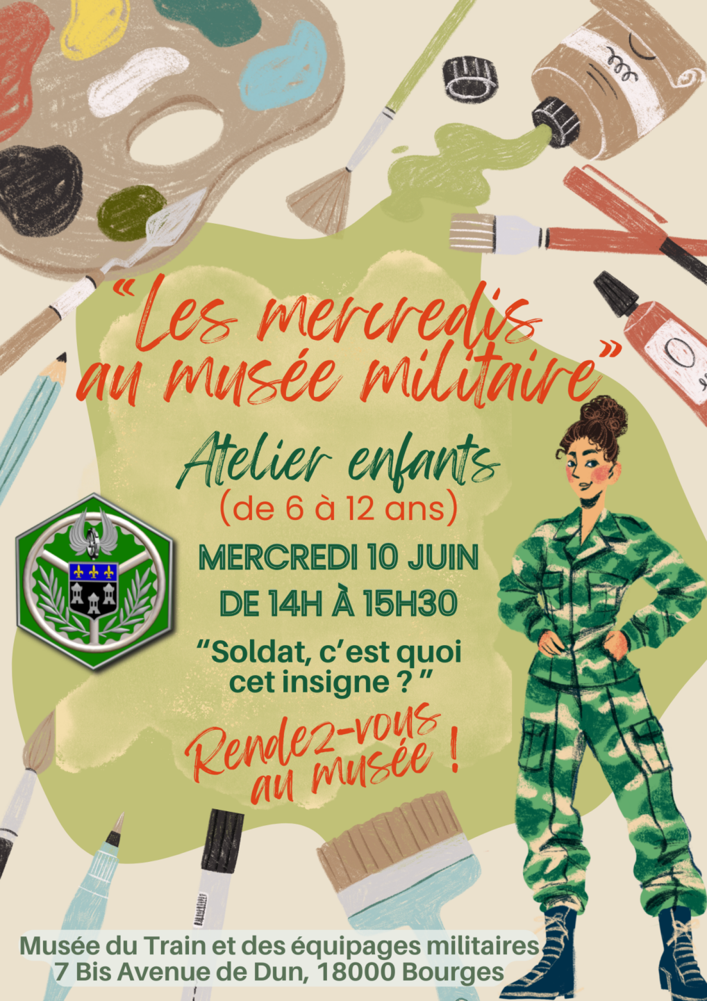 Les mercredis au musée militaire Soldat, c&rsquo;est quoi cet insigne ?  Bourges