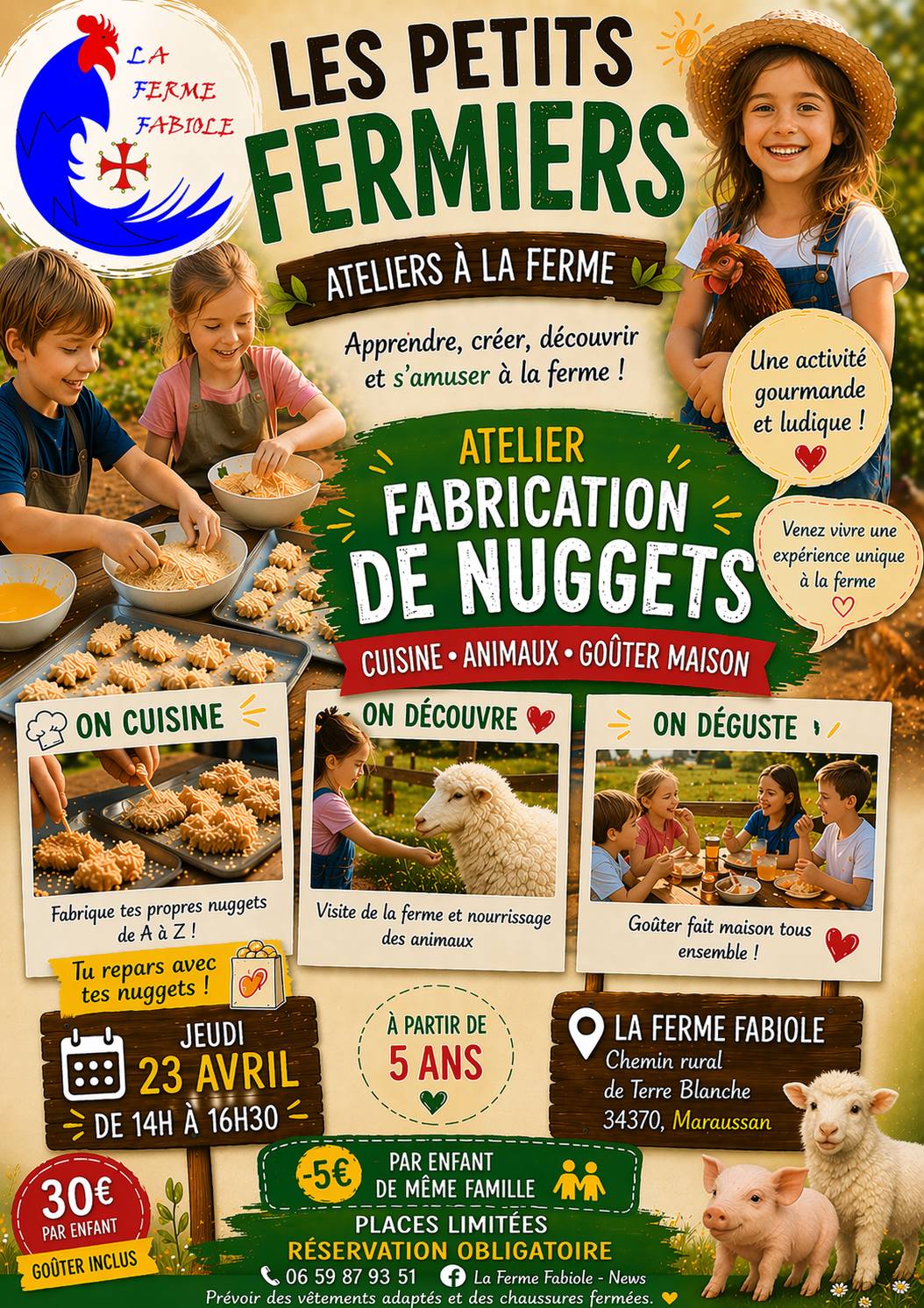 LES PETITS FERMIERS À LA FERME FABIOLE Chemin Rural de Terre Blanche Maraussan 2026-04-23