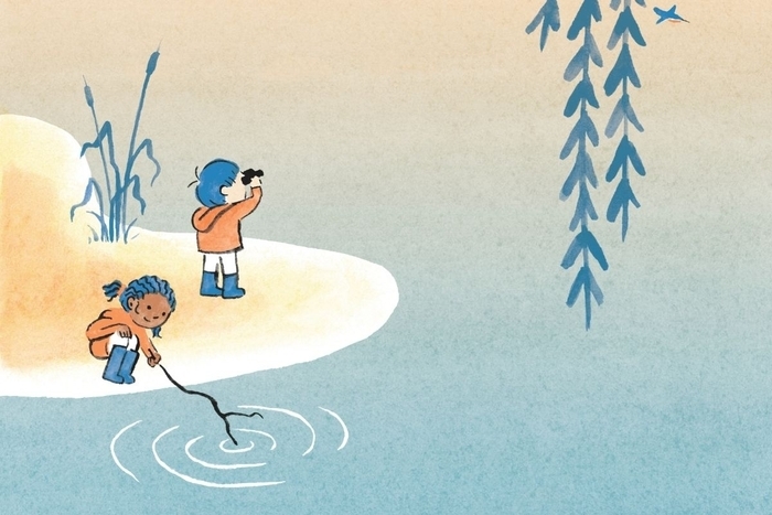 LES PIEDS DANS L&rsquo;EAU – Mickaël Jourdan Bibliothèque des Champs Libres- Chez les enfants Rennes