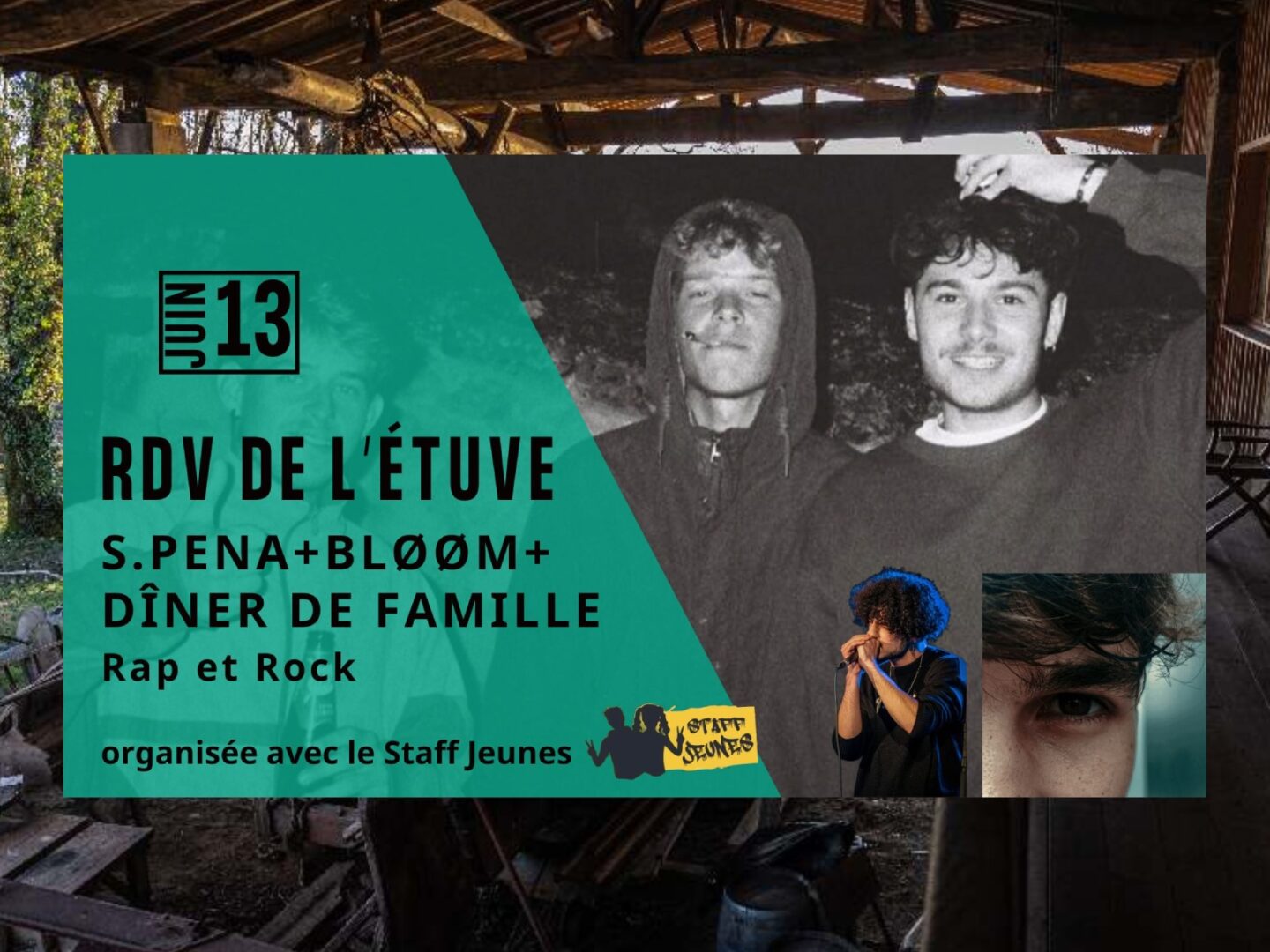 Les RDV de l&rsquo;Étuve (bar associatif) Concerts Rap et Rock Les Chantiers Tramasset Le Tourne