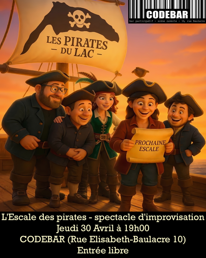 L’Escale des Pirates –  Cabaret d’Improvisation – par les pirates du lac, Autre lieu, Genève