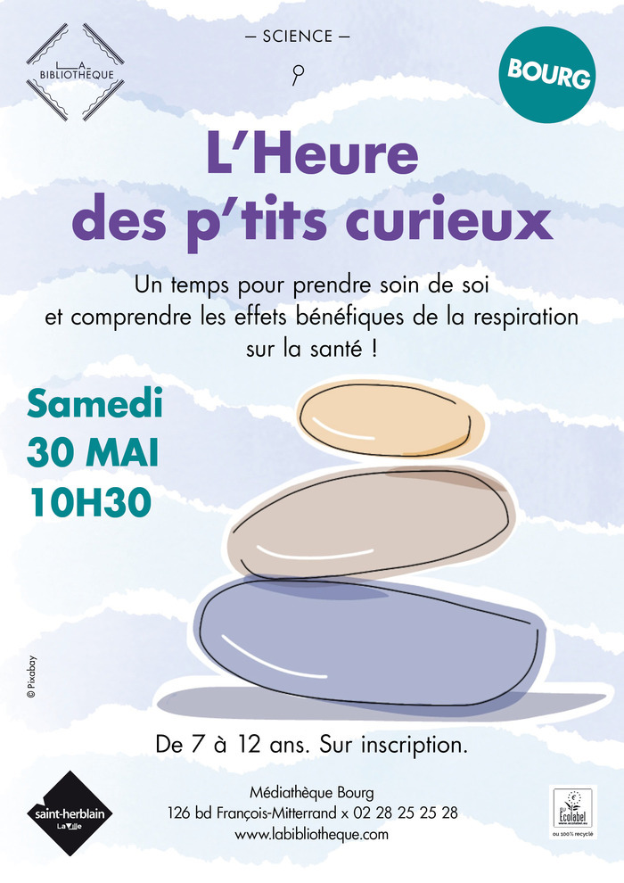 L&rsquo;heure des p&rsquo;tits curieux Médiahèque Bourg Saint-Herblain