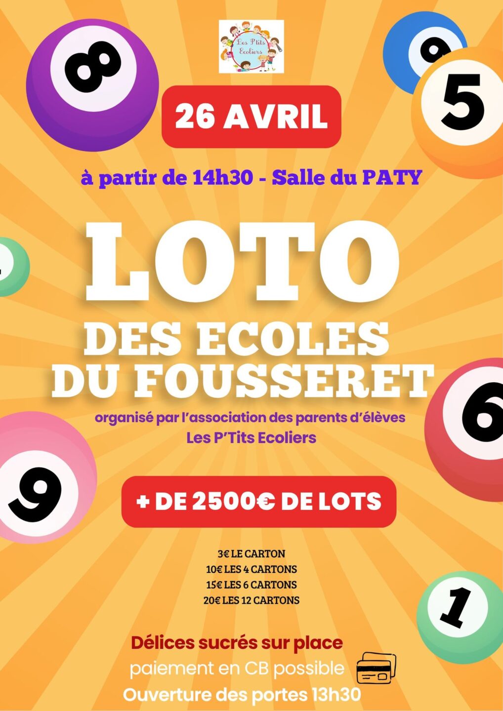 LOTO DES ECOLES DU FOUSSERET SALLE DU PATY Le Fousseret
