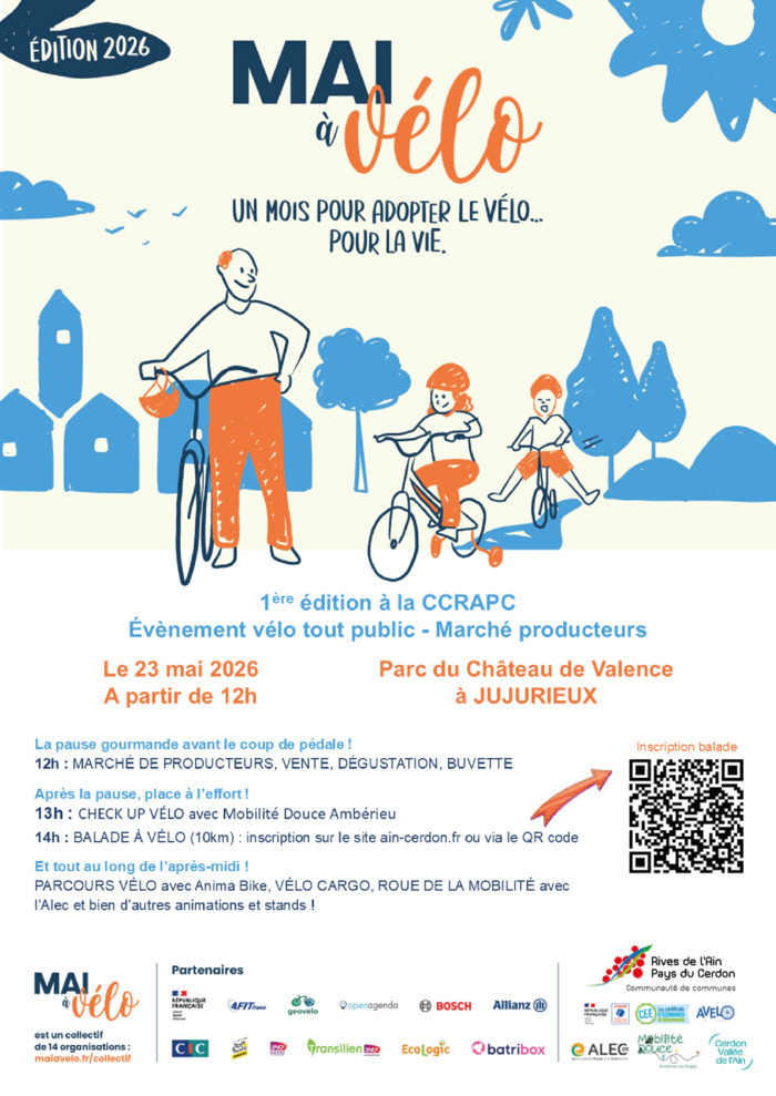Mai à vélo 2026 - Rives de l'Ain Pays du Cerdon Jujurieux Jujurieux