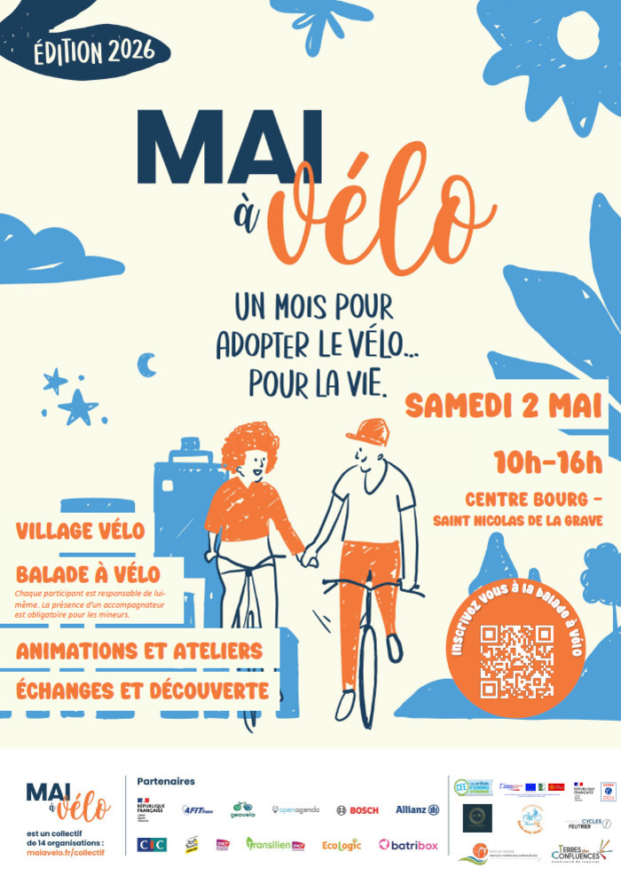 Mai à Vélo 2026 – Terres des confluences, Saint-Nicolas-de-la-Grave, Saint-Nicolas-de-la-Grave