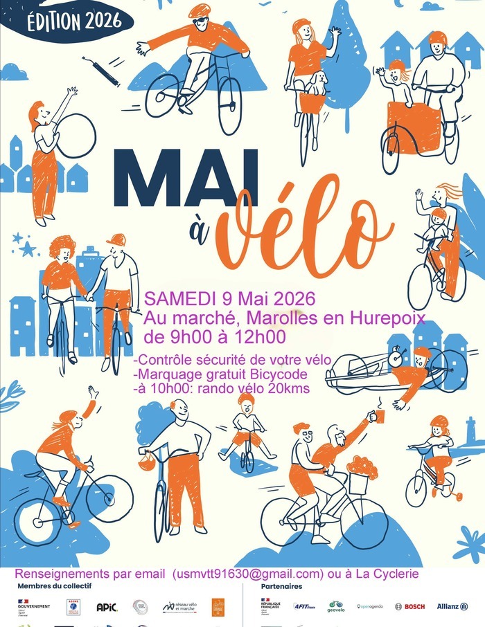 Mai à vélo Marché Marolles-en-Hurepoix