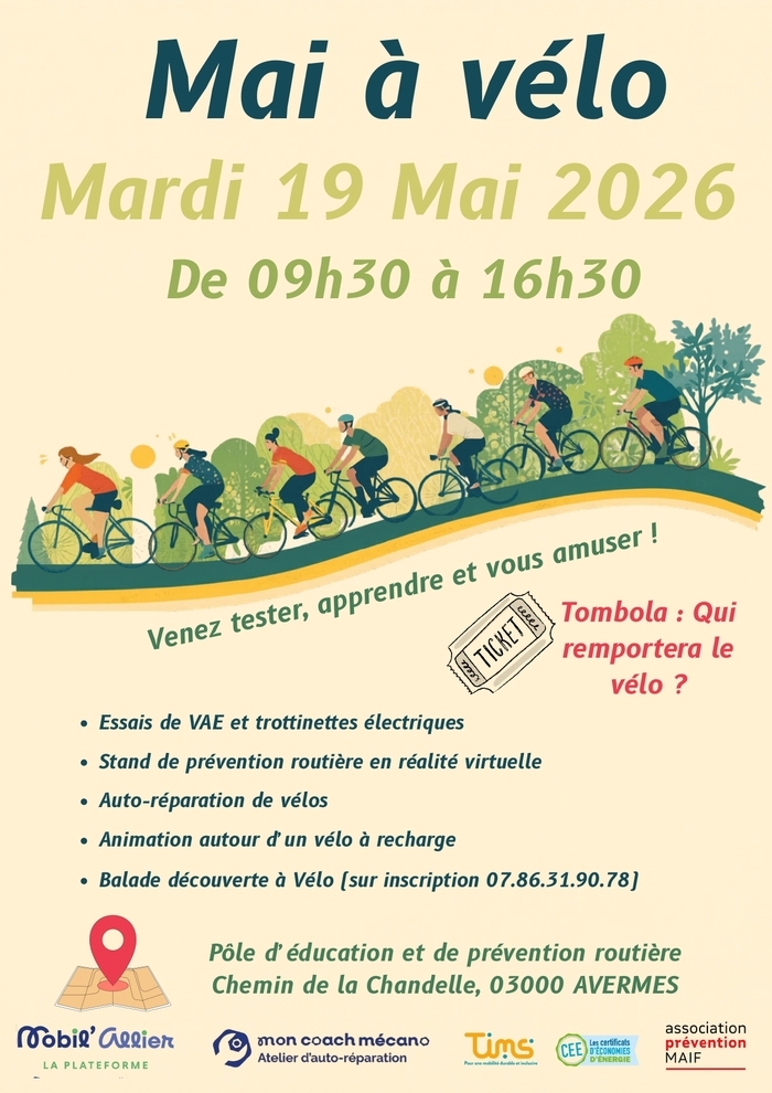 Mai à vélo, Pôle éducation et prévention routière, Avermes