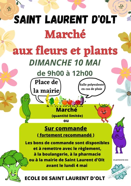 Marché aux plants et aux fleurs à Saint Laurent d&rsquo;Olt  Saint-Laurent-d&rsquo;Olt