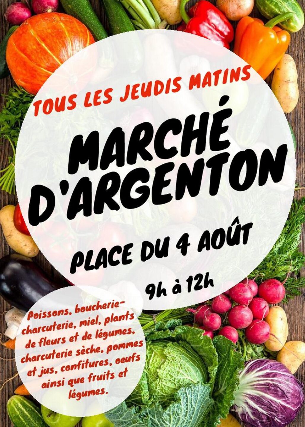 Marché d&rsquo; Argenton-les-Vallées  Argentonnay