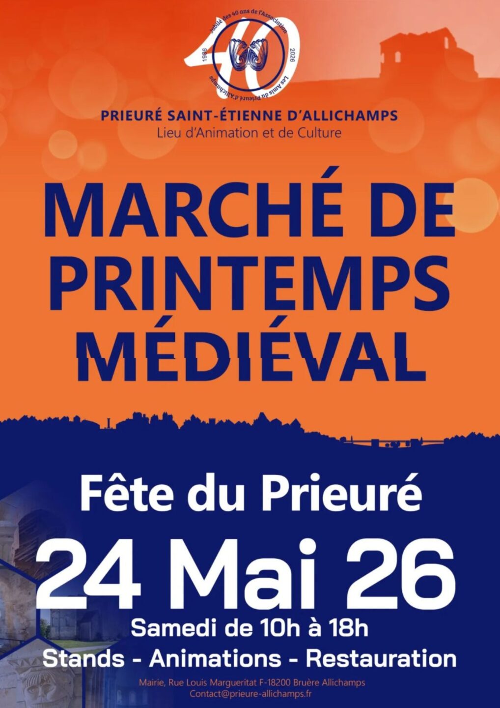 Marché de Printemps médiéval Fête du Prieuré  Bruère-Allichamps
