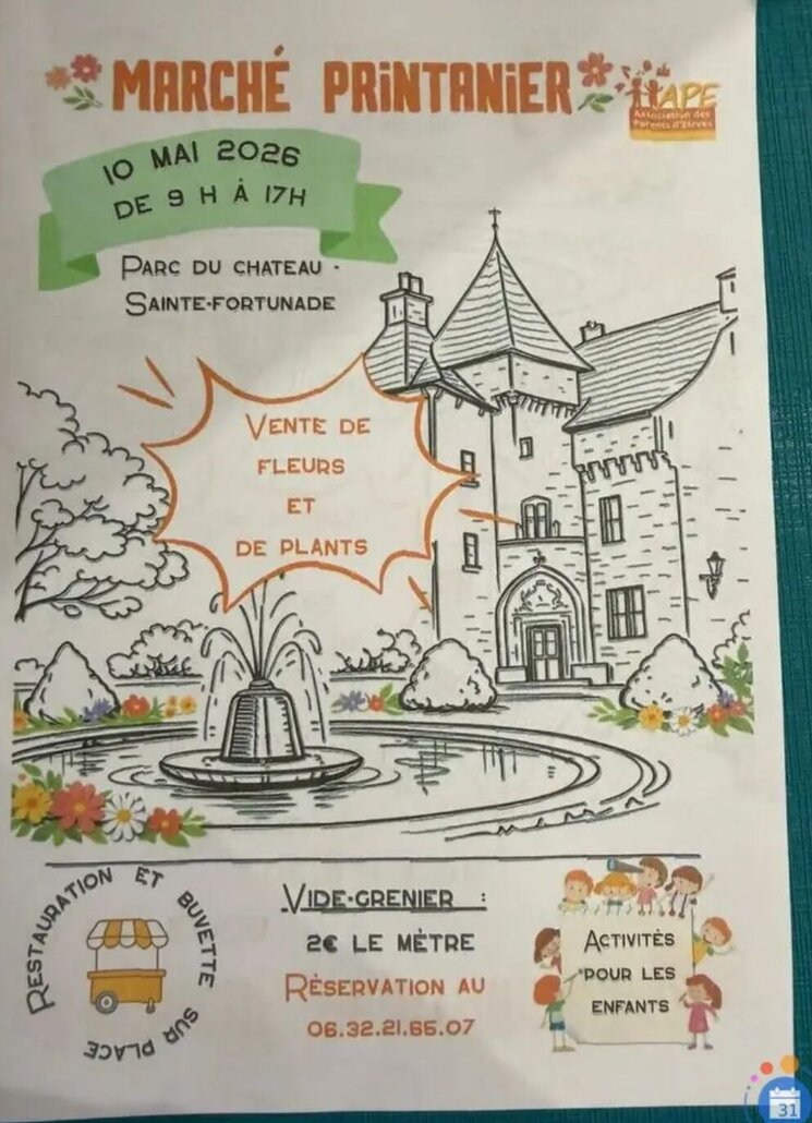 Marché de printemps Parc du château Sainte-Fortunade 2026-05-10