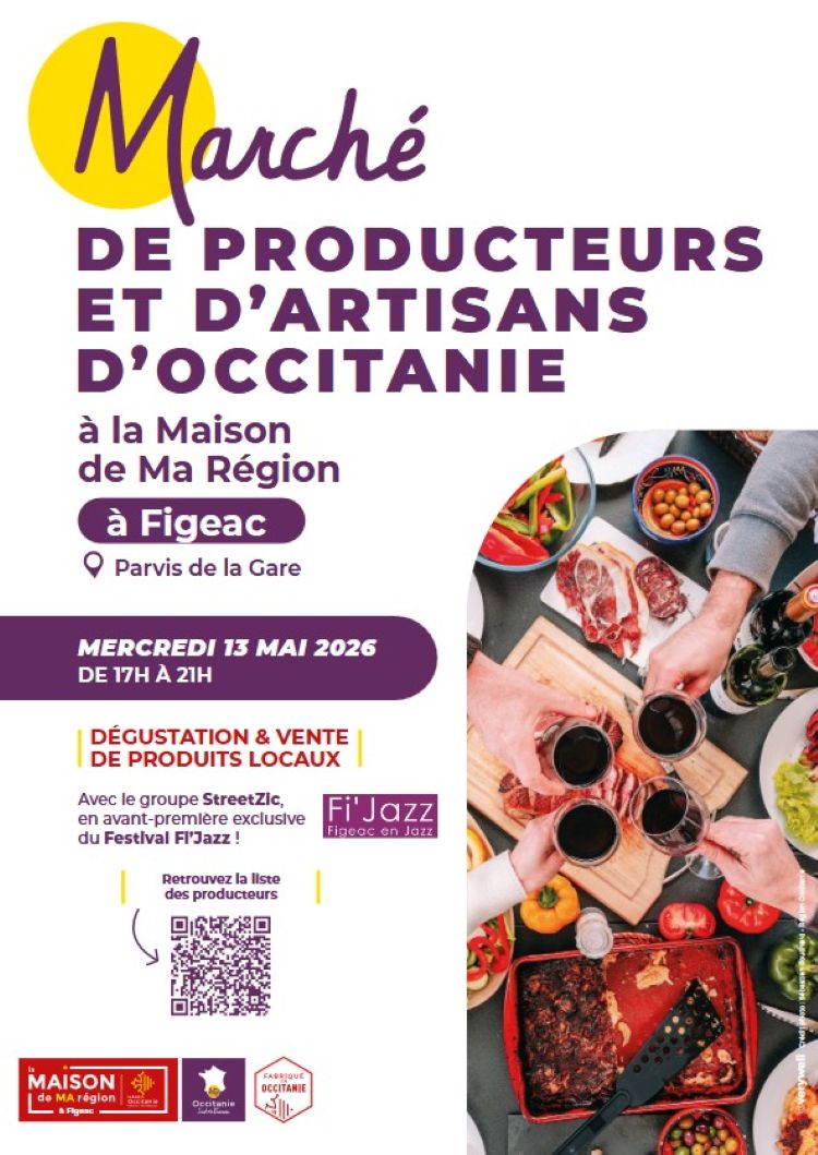 Marché de producteurs et d’artisans d’Occitanie à Figeac parvis de la gare Figeac 2026-05-13