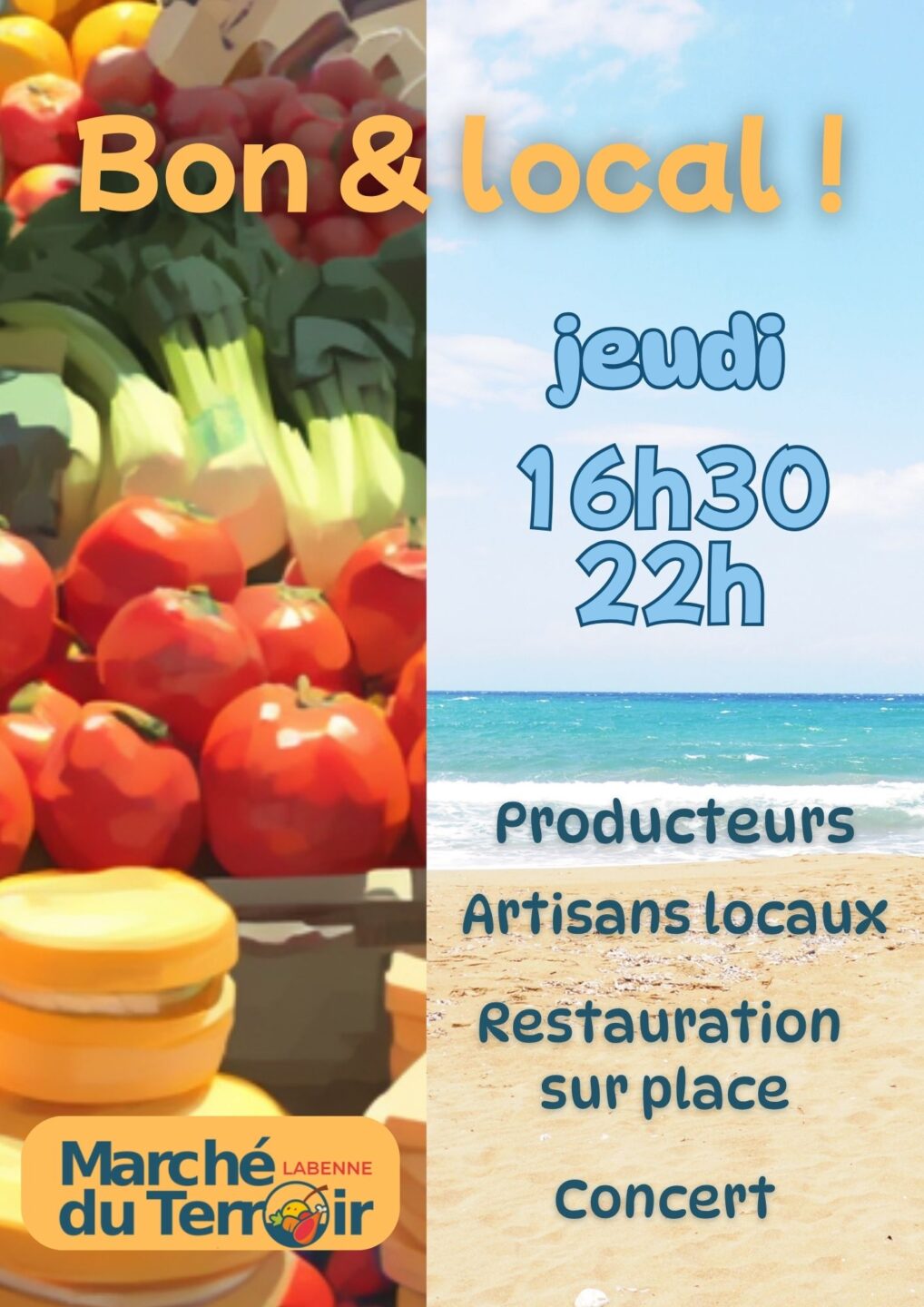 Marché de terroir -Du Producteur à votre assiette- Place de la République Labenne 2026-07-02