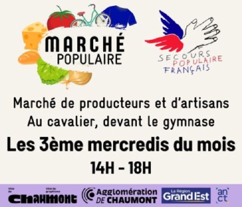 Marché populaire de producteurs et d'artisans Gymnase au cavalier Chaumont 2026-04-15