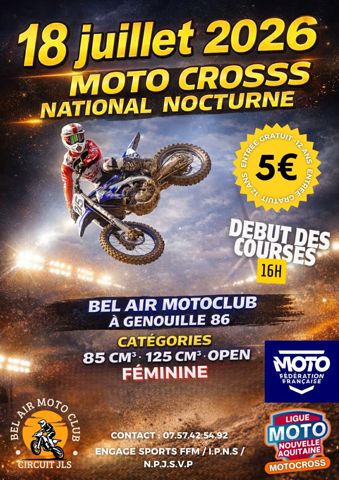 Motocross nocturne de Bel Air Circuit de Moto Cross Genouillé