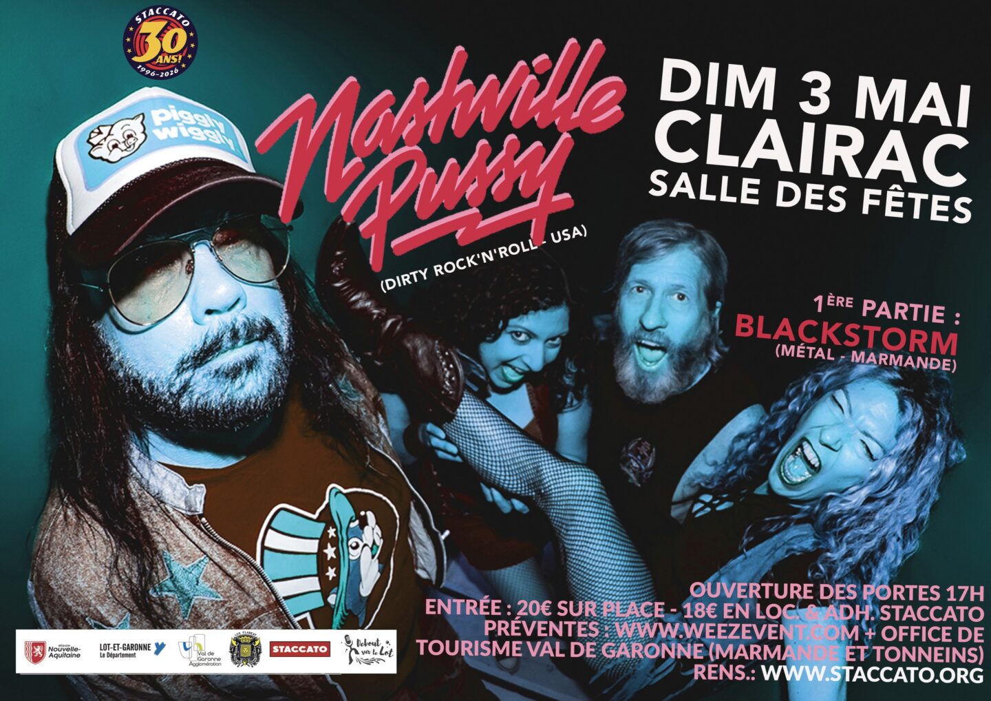 NASHVILLE PUSSY en concert Salle Roger Guibert Clairac