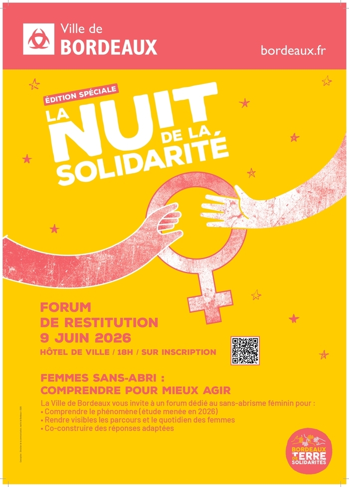 Nuit de la Solidarité 2026 : rendre visibles les femmes sans abri Hôtel de ville Bordeaux