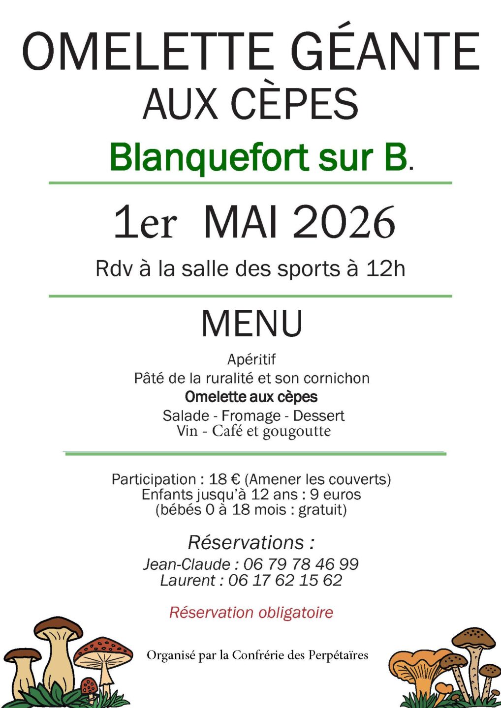 Omelette géante aux cèpes  Blanquefort-sur-Briolance