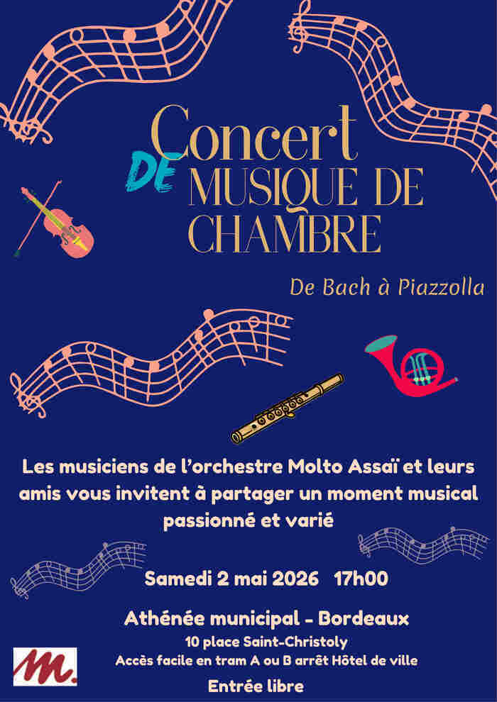 Orchestre Molto Assaï - de Bach à Piazzolla - musique de chambre Athénée municipal Joseph Wresinski Bordeaux