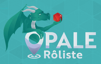 Logo Opale Rôliste sur fond bleu