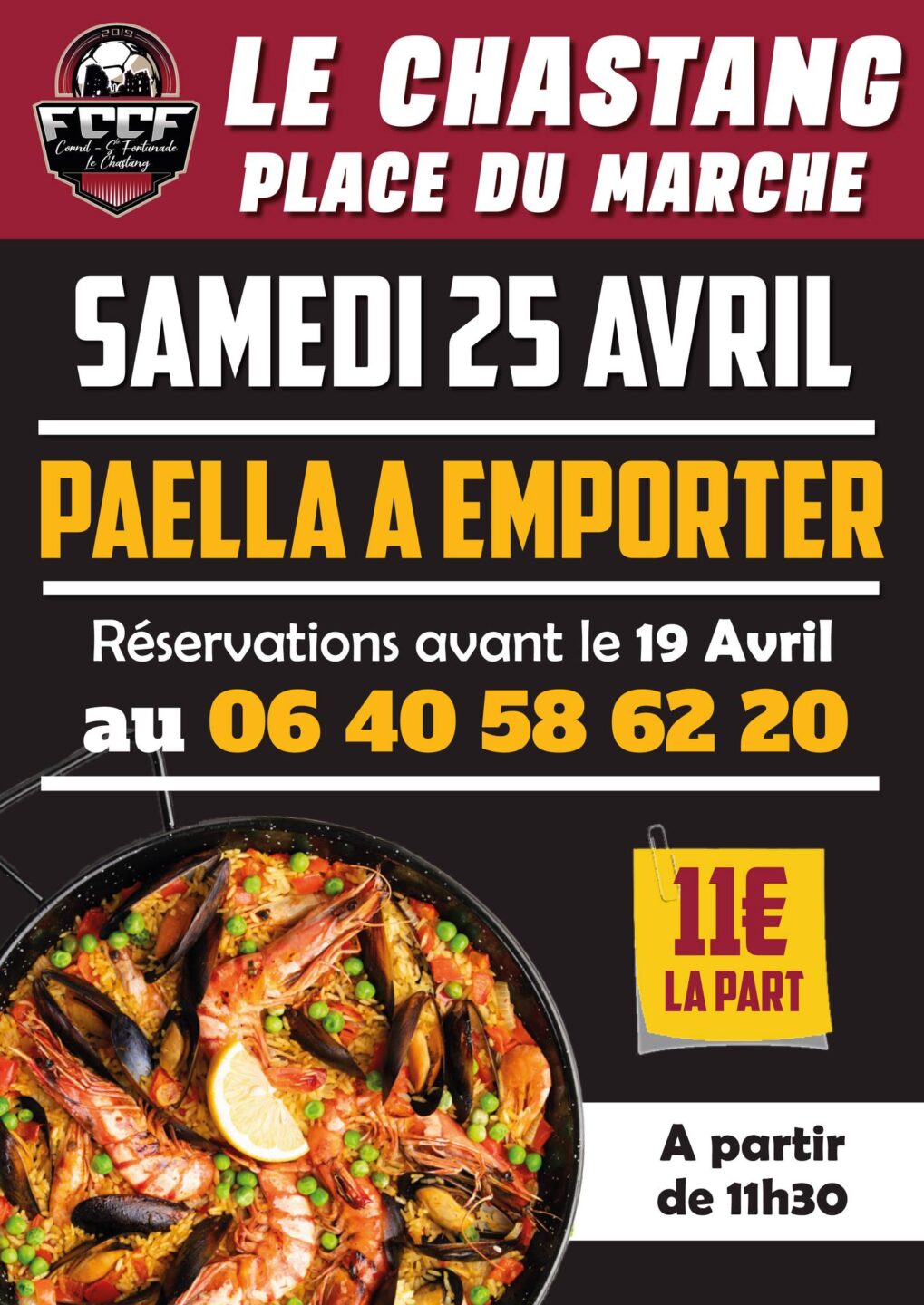 Paella à emporter  Le Chastang