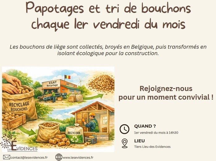 Papotages et tri de bouchons Tiers-lieu des évidences Bachy