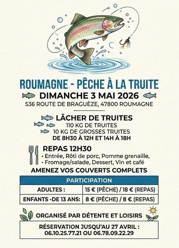 Pêche à la truite  Roumagne