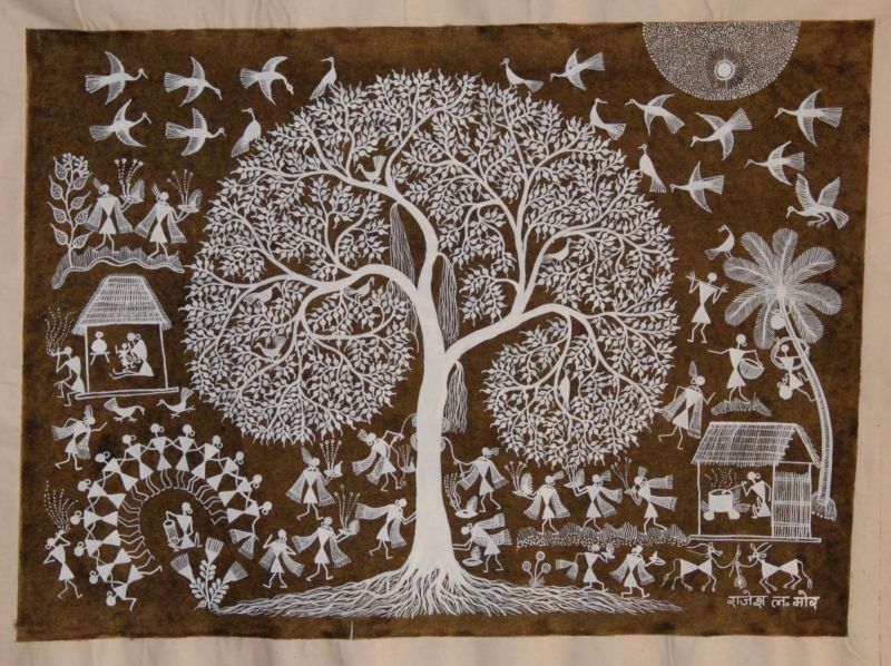 Peintures Warli de l&rsquo;Inde Espace d&rsquo;Art FL Granville