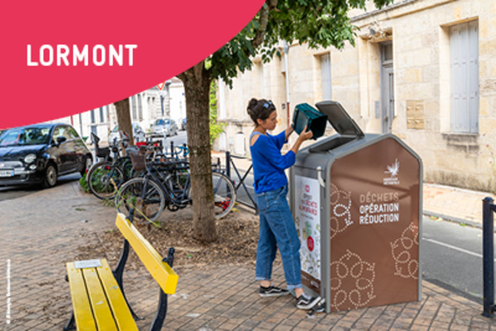Permanence borne à déchets alimentaires, Place Aristide Briand, Lormont