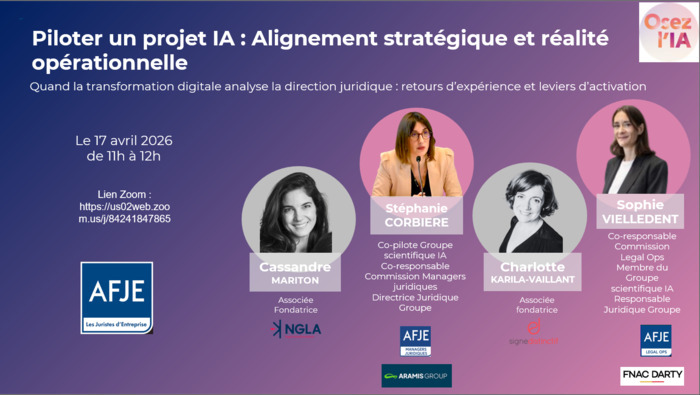 Piloter un projet IA : alignement stratégique et réalité opérationnelle, AFJE, Paris