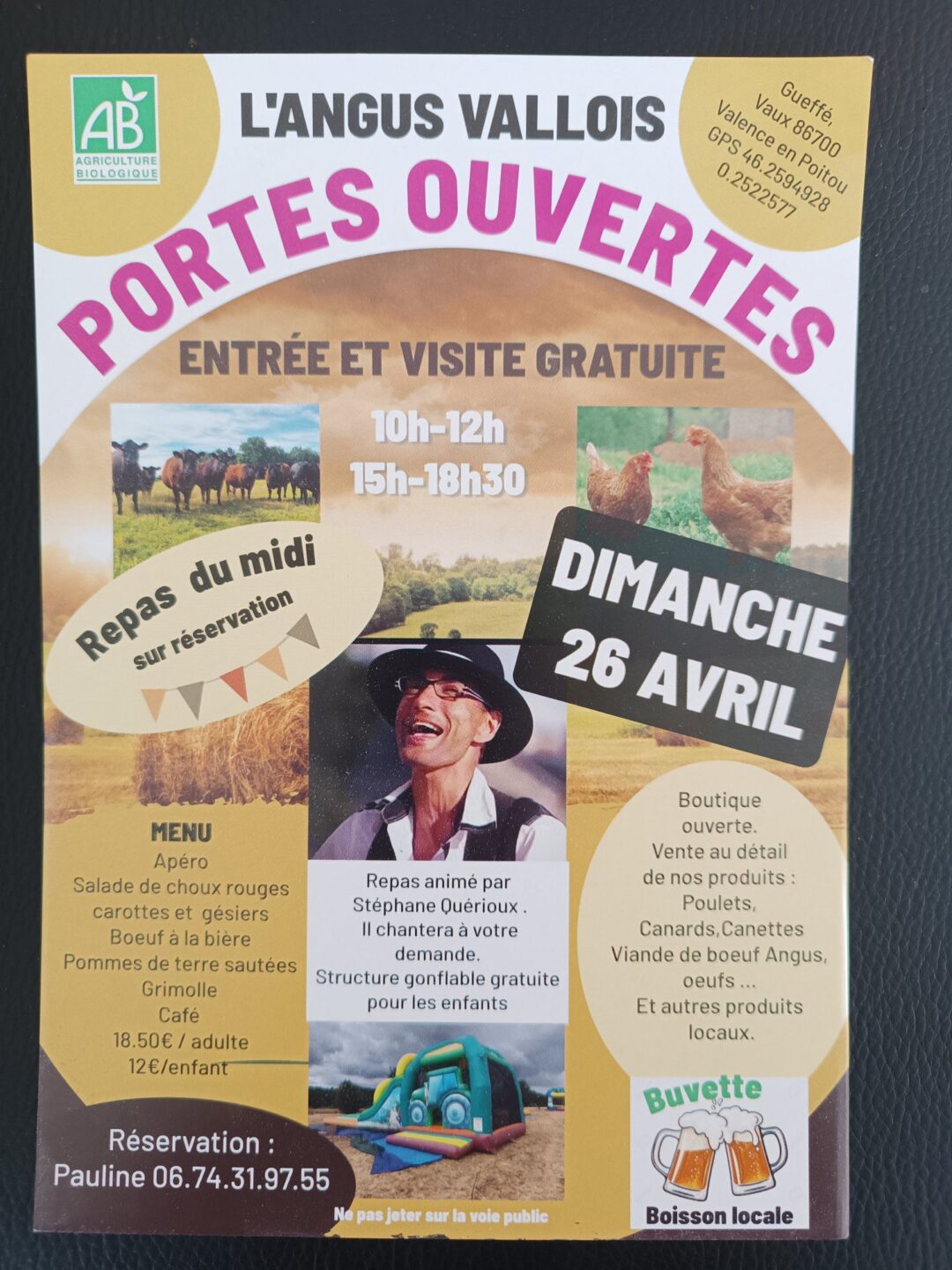 Portes Ouvertes de l&rsquo;ANGUS Vallois  Valence-en-Poitou