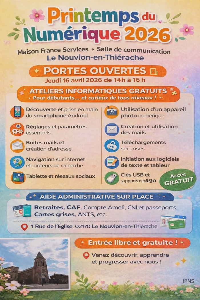 Printemps du Numérique 2026 – Portes Ouvertes, Maison France Services,, Le Nouvion-en-Thiérache