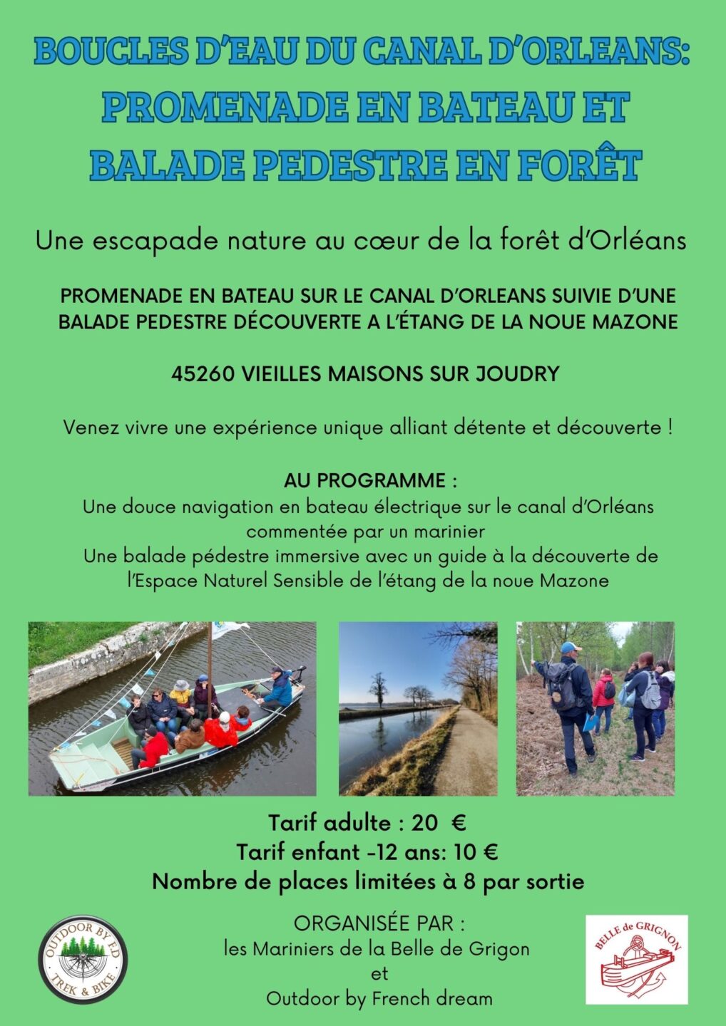 Promenades en bateau et balades pédestre  Vieilles-Maisons-sur-Joudry