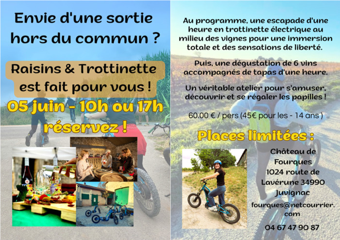 Raisins et trottinette au Château de Fourques (Juvignac 34) Château de Fourques Juvignac