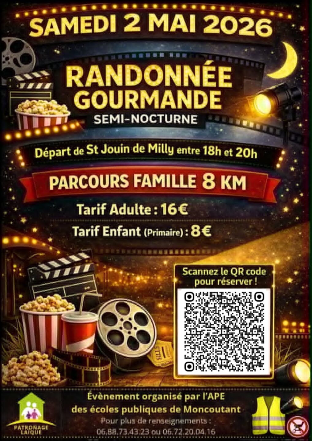 Randonnée gourmande semi-nocturne Salle La Jovinienne Moncoutant-sur-Sèvre