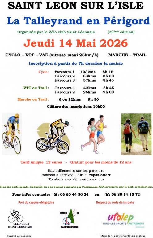 Randonnée La Talleyrand en Périgord  Saint-Léon-sur-l&rsquo;Isle