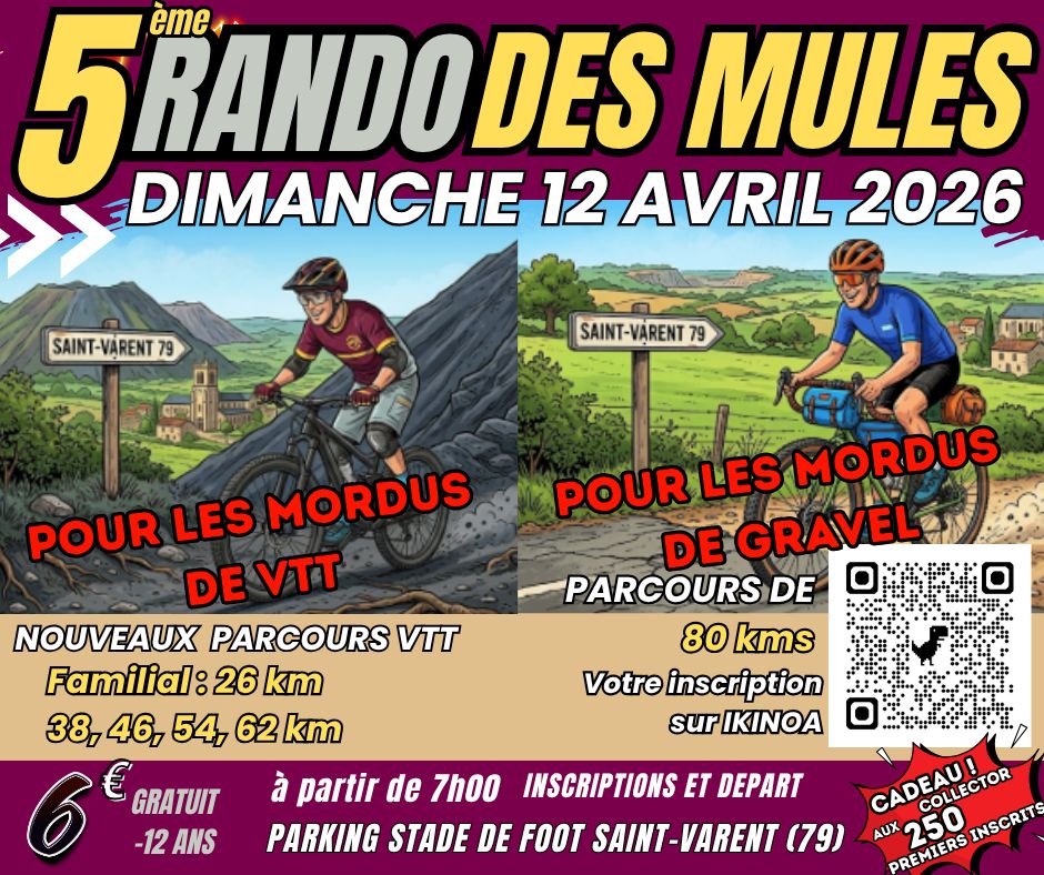 Randonnée VTT des Mules Stade de Saint-Varent Saint-Varent