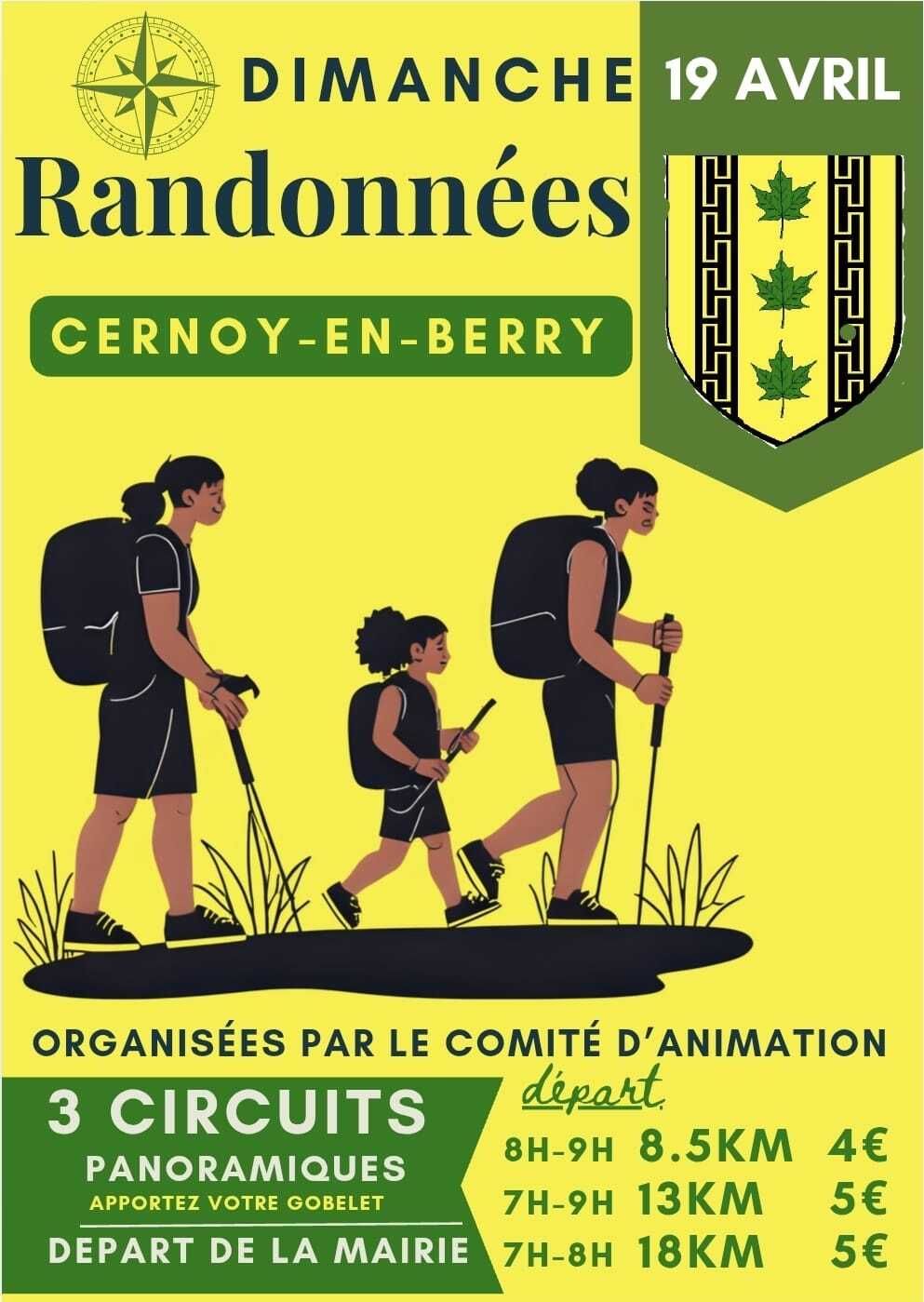 Randonnées pédestres  Cernoy-en-Berry