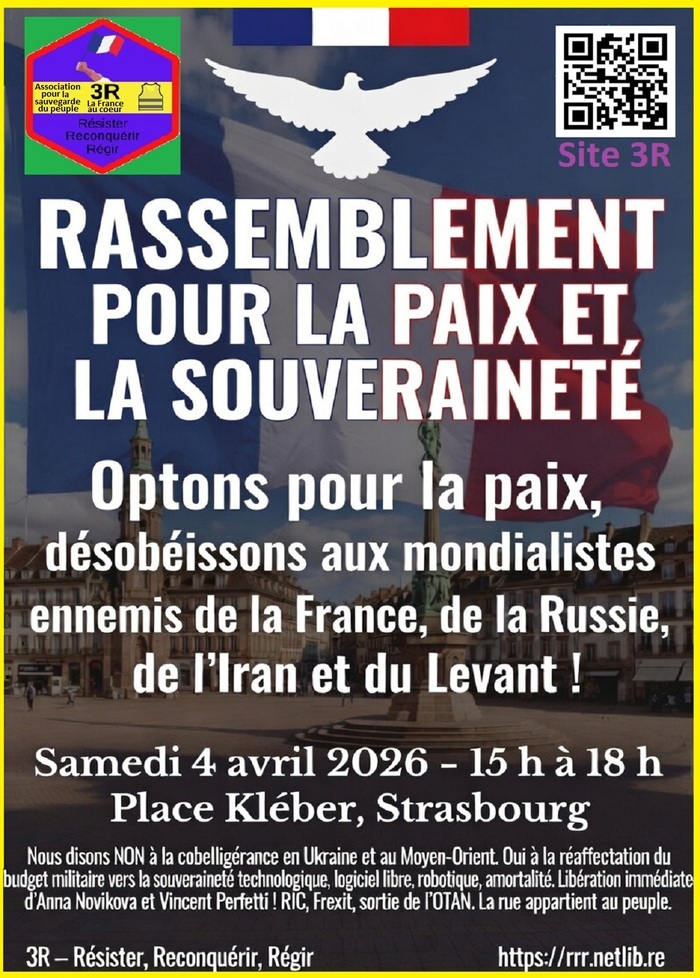 RASSEMBLEMENT POUR LA PAIX ET LA SOUVERAINETÉ Place Kléber Strasbourg