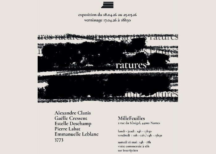 Ratures – Exposition collective Ateliers MilleFeuilles Nantes