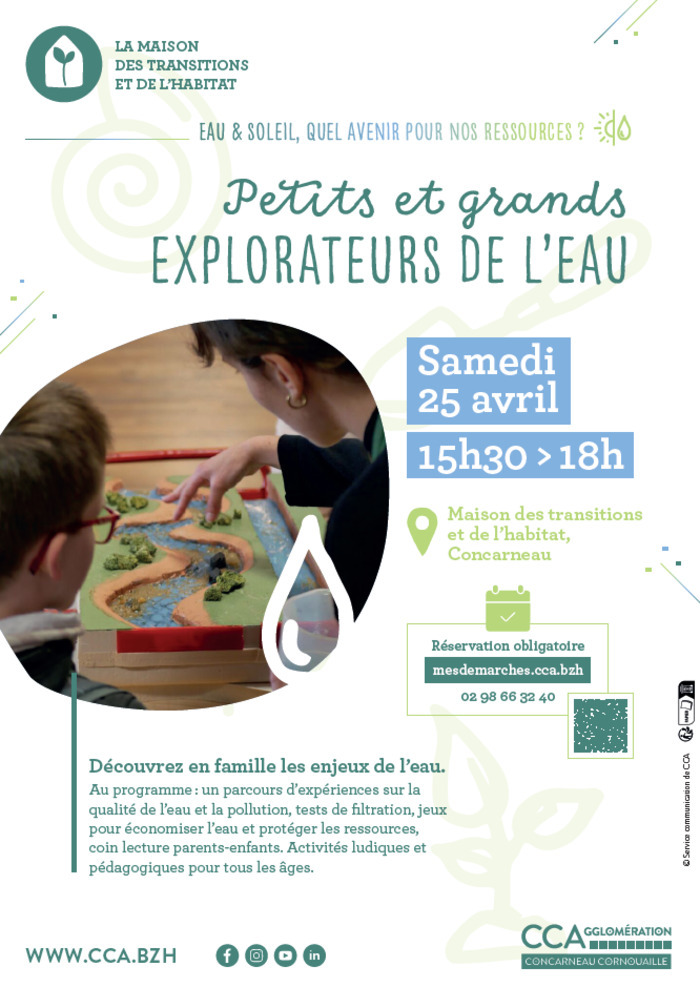 RDV famille : Petits et grands explorateurs de l’eau, Maison des transitions et de l&rsquo;habitat, Concarneau
