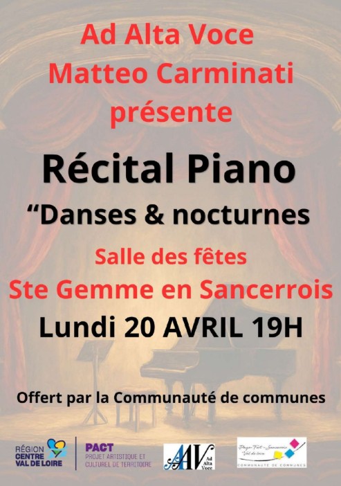 Récital piano  Sainte-Gemme-en-Sancerrois