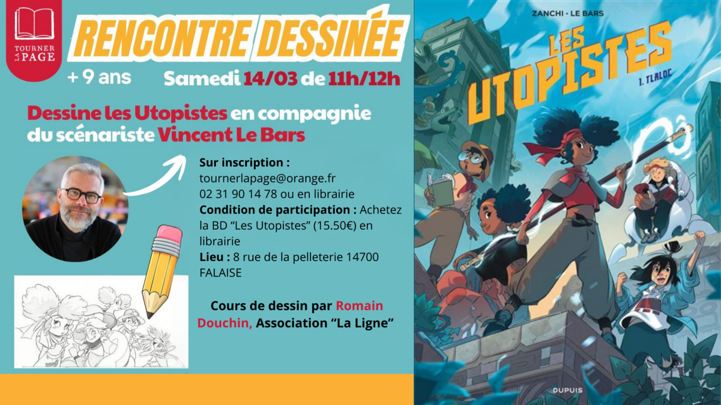 Rencontre & atelier BD jeunesse Librairie Tourner la page Falaise