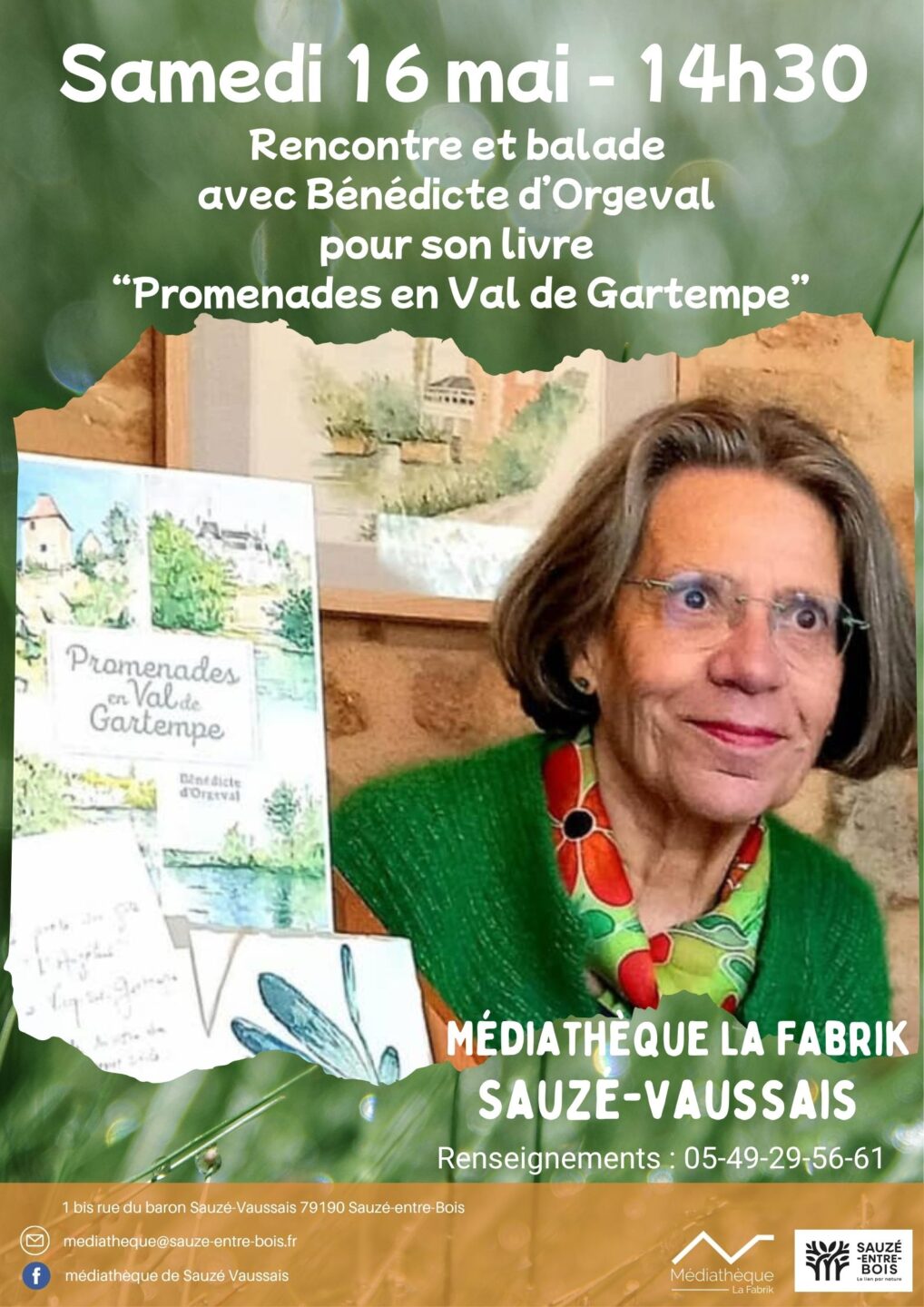 Rencontre et Balade avec Bénédicte d&rsquo;Orgeval Sauzé-Vaussais Sauzé-Vaussais