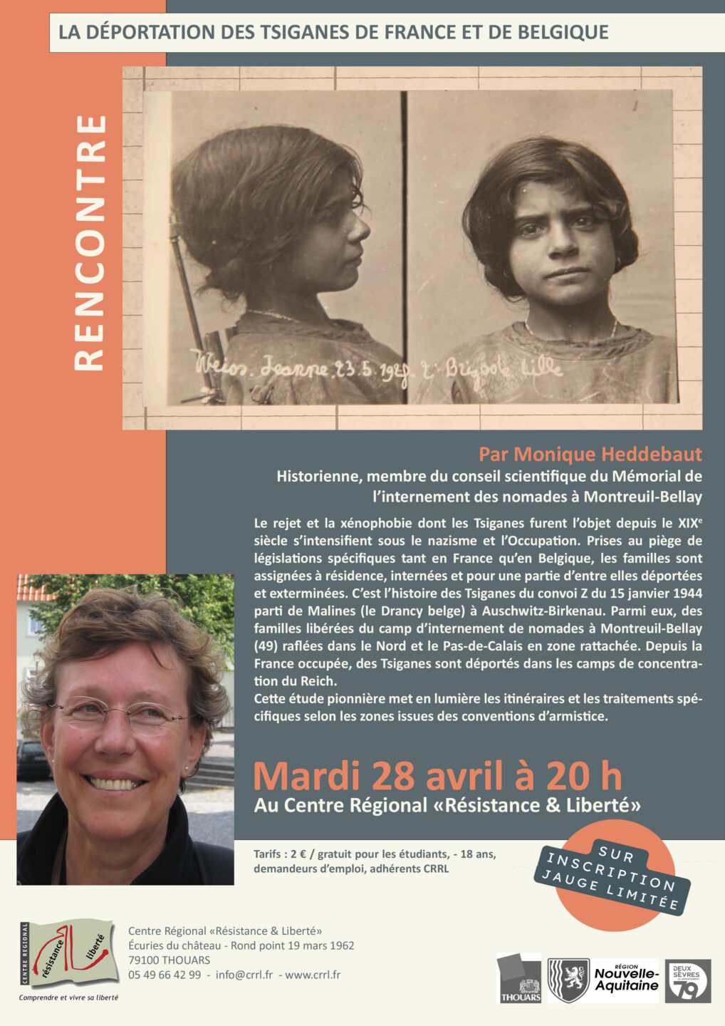 Rencontre La déportation des tsiganes de France et de Belgique par Monique Heddebaut Écuries du Château Thouars