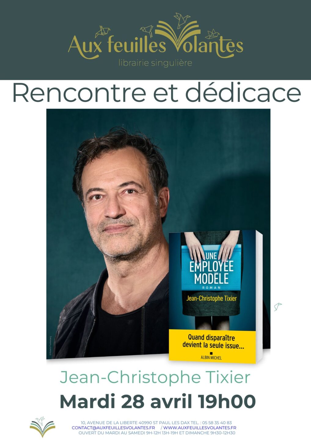 Rencontre littéraire avec Jean-Christophe Tixier Librairie Aux Feuilles Volantes Saint-Paul-lès-Dax