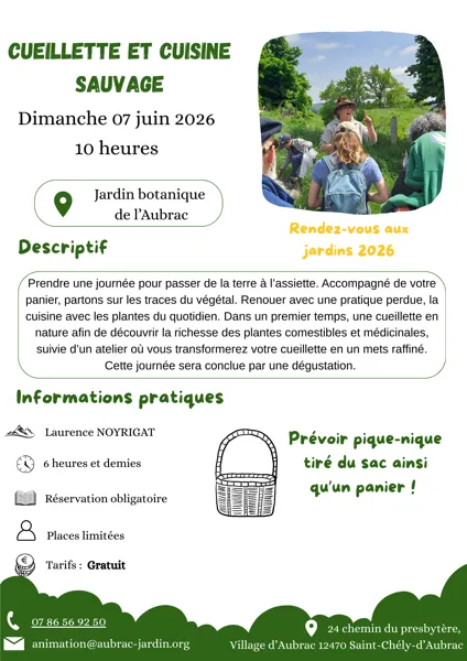 Rendez-vous aux jardins cueillette et cuisine sauvage  Saint-Chély-d&rsquo;Aubrac