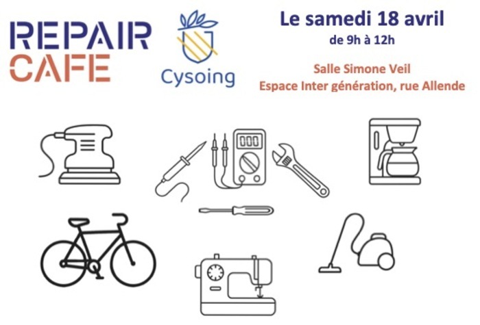 Repair cafe à Cysoing, Espace Inter générations, salle Simone Veil, Cysoing