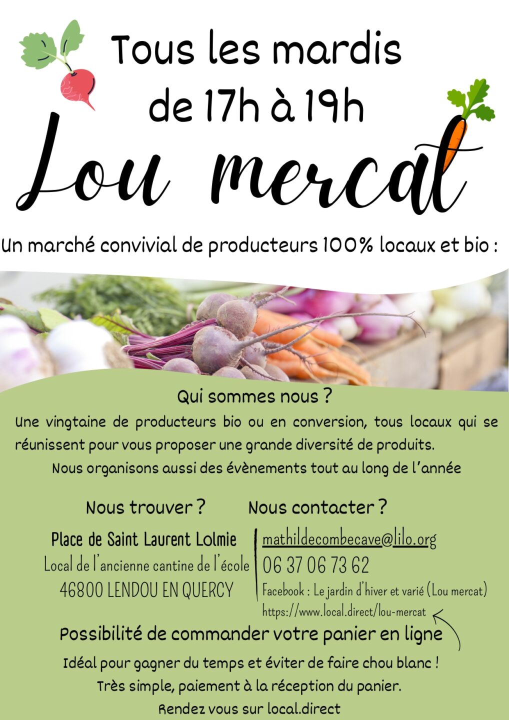Repas-bal sur le Marché bio de Saint-Laurent-Lolmie Place de Saint-Laurent-Lolmie Lendou-en-Quercy 2026-07-21