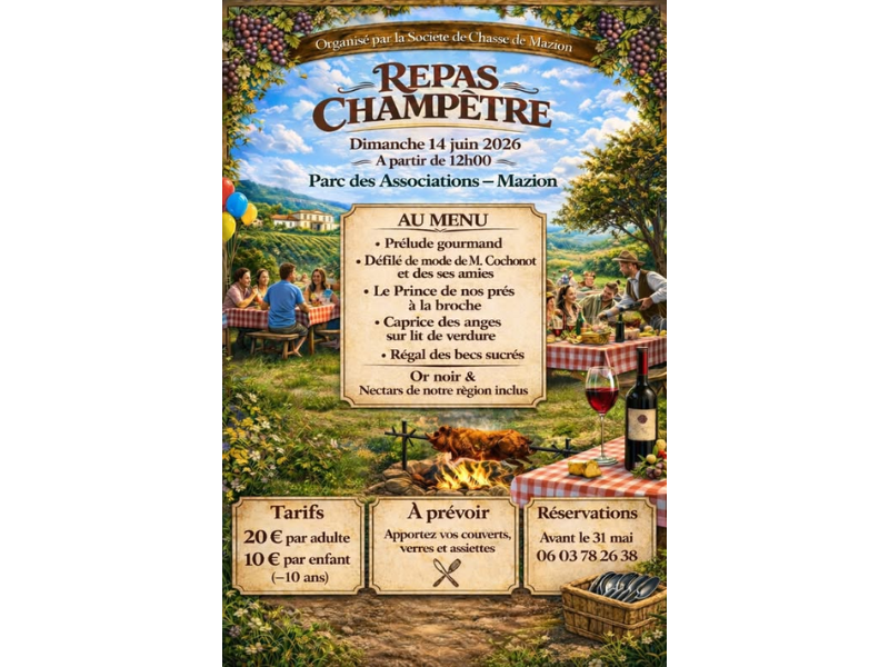 Repas champêtre à Mazion  Mazion